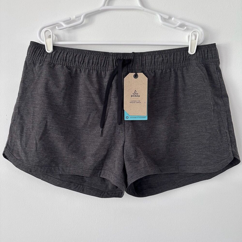 NWT prAna Mariya Shorts Black XL Pull-On Board Swim Beach UPF 50+ Performance